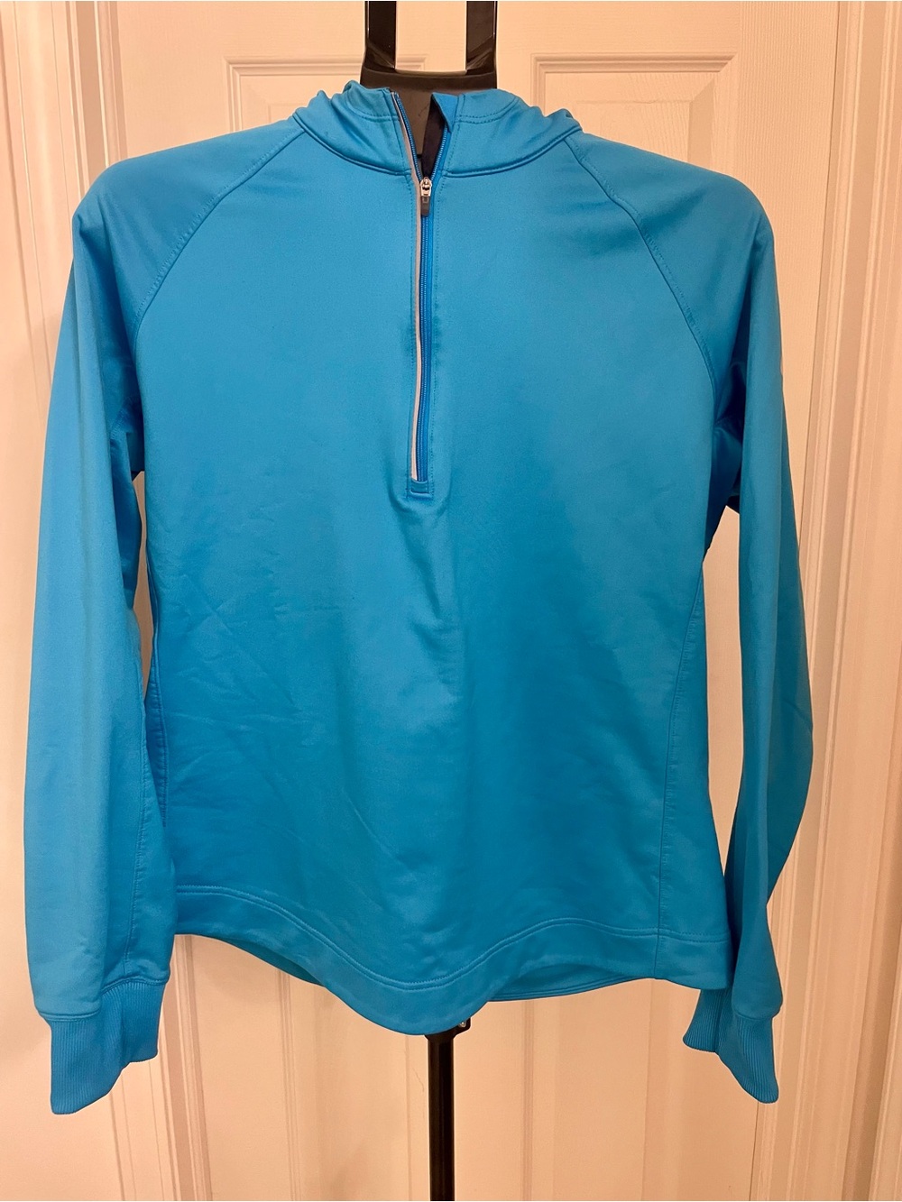 Nike Dri-FIT Teal Blue Zip Pullover with Black Trim